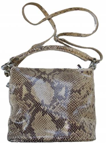 Ledertasche Conny Python, taupe