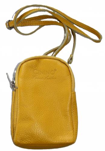 Kleine Tasche, Handytasche sonnengelb, echtes Leder