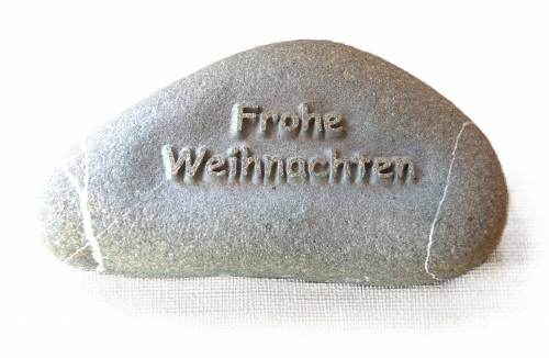 Kieselstein groß "Frohe Weihnachten"