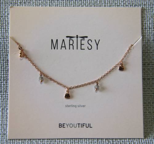 Armband Labradoritkugeln, Silber, rose-vergoldet und kleine polierte Metallplättchen von Lizas/Mariesy