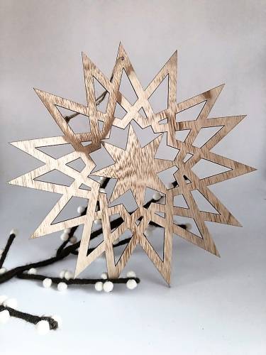 Holzstern zum Hängen 13 cm Durchmesser