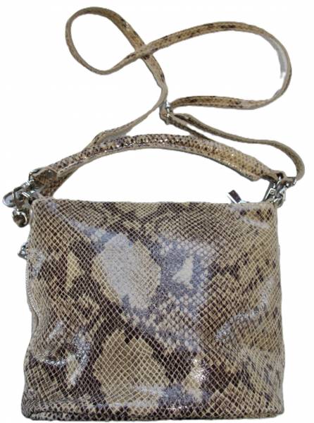 Ledertasche Conny Python, taupe