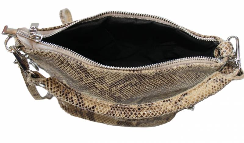 Ledertasche Conny Python, taupe