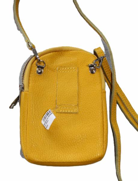 Kleine Tasche, Handytasche sonnengelb, echtes Leder