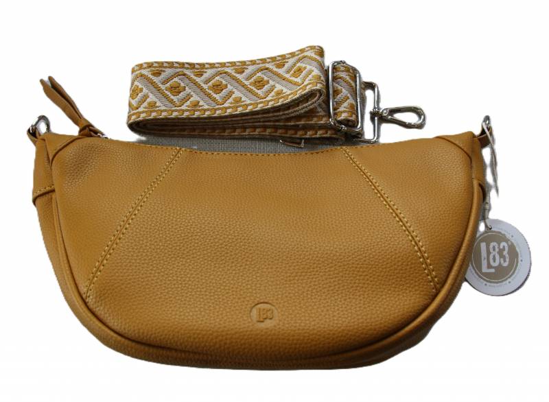 Moonbag aus Kunstleder, ockerfarben