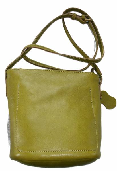 Leuchtend grüne Vintage Umhängetasche, Echtleder