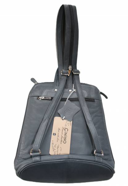 City-Rucksack aus sehr weichem Ziegenleder, umrüstbar, grau