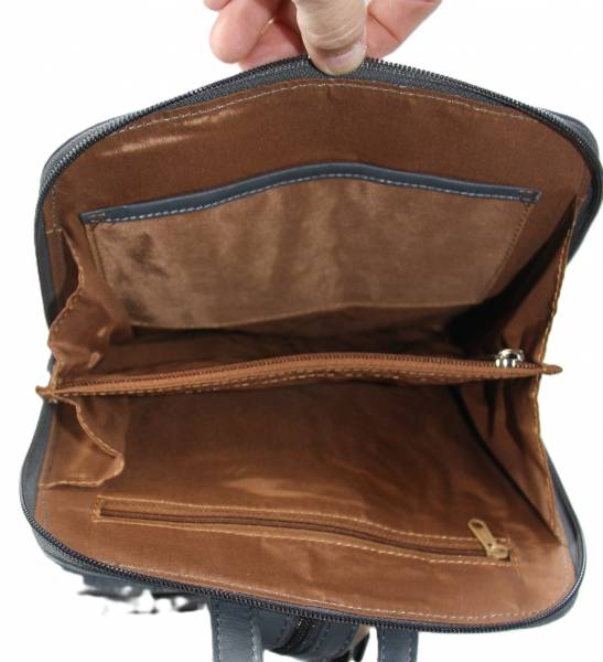 City-Rucksack aus sehr weichem Ziegenleder, umrüstbar, grau