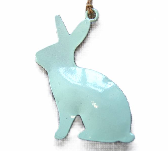 Aufhänger Hase, mintgrün, Emaille