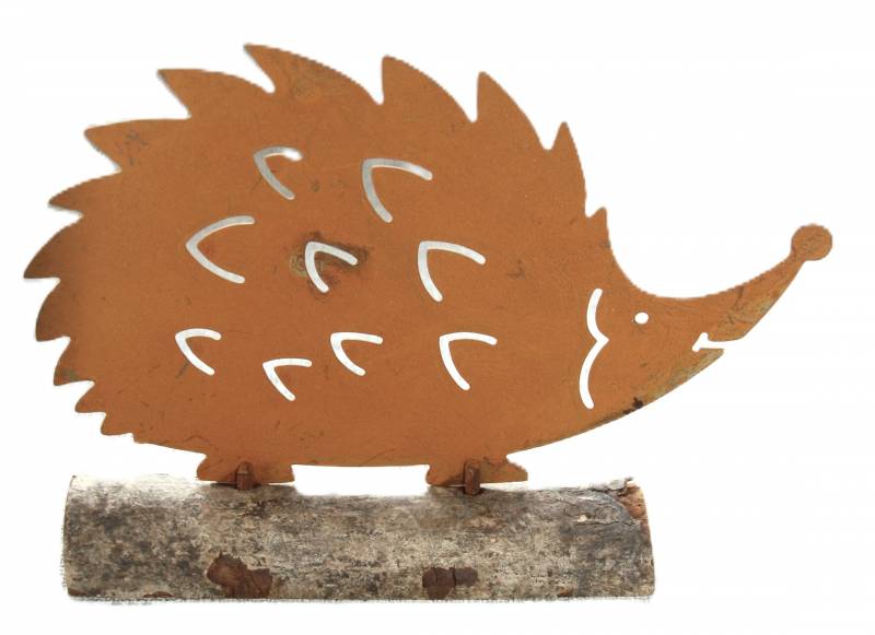 Rostiges Igelchen auf Ast befestigt