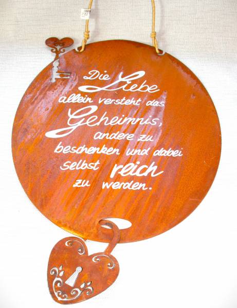 Tafel Metall rostig, "Burgschloss"