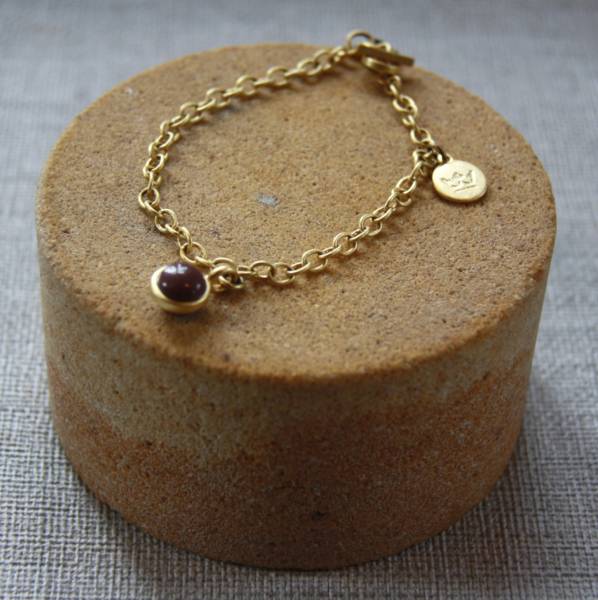 Armband mit Purple Aventurin von Sence Copenhagen, Worn-Gold