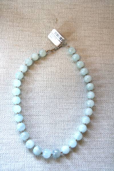 Kette, Aquamarinkugeln silber