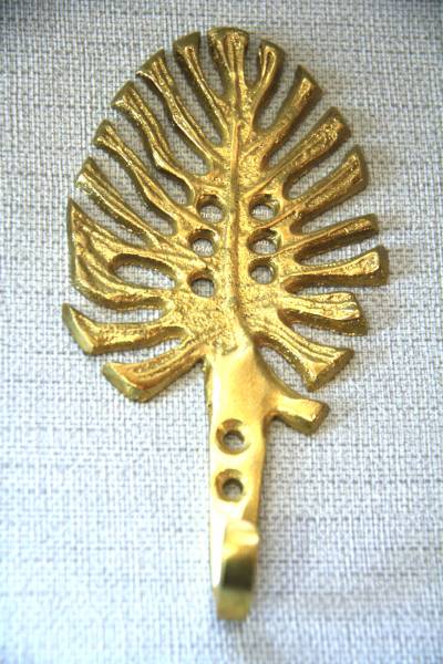 Ginkoblatt Wandhaken, golden, GIFTCOMPANY Hamburg