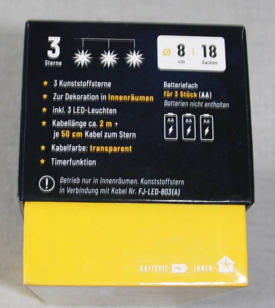 3er Baby Sterngruppe, rot, 8 cm, mit Batteriefach, von Sterntaler, Mod. 7821