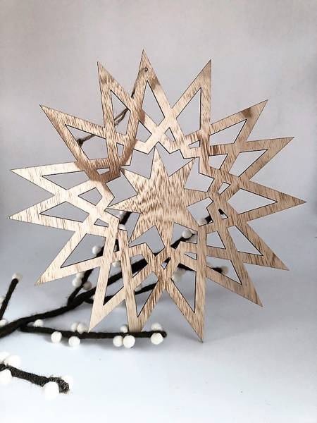 Holzstern zum Hängen 13 cm Durchmesser