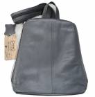 City-Rucksack aus sehr weichem Ziegenleder, umrüstbar, grau