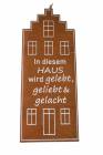 Spruchtafel Metall rostig "In diesem Haus..."