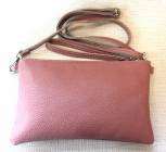 Kleine Ledertasche, von Umjubelt, light aubergine, Handtrageriemen mit Crossbody-Riemen